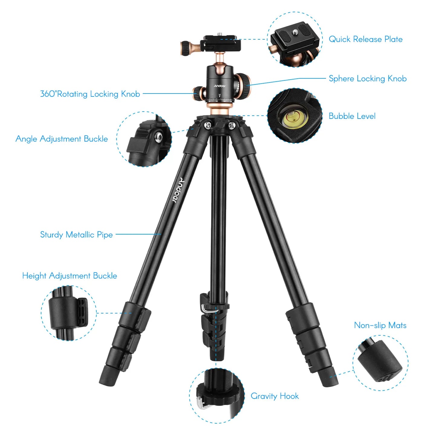 Andoer Q160SA Camera Tripod