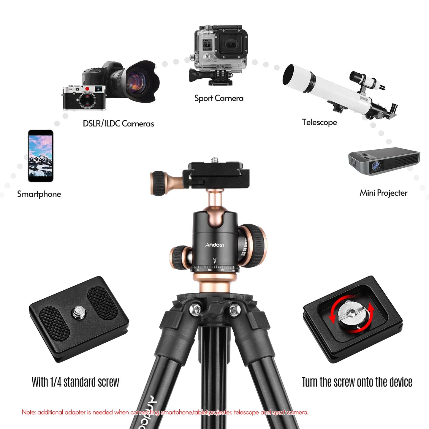 Andoer Q160SA Camera Tripod