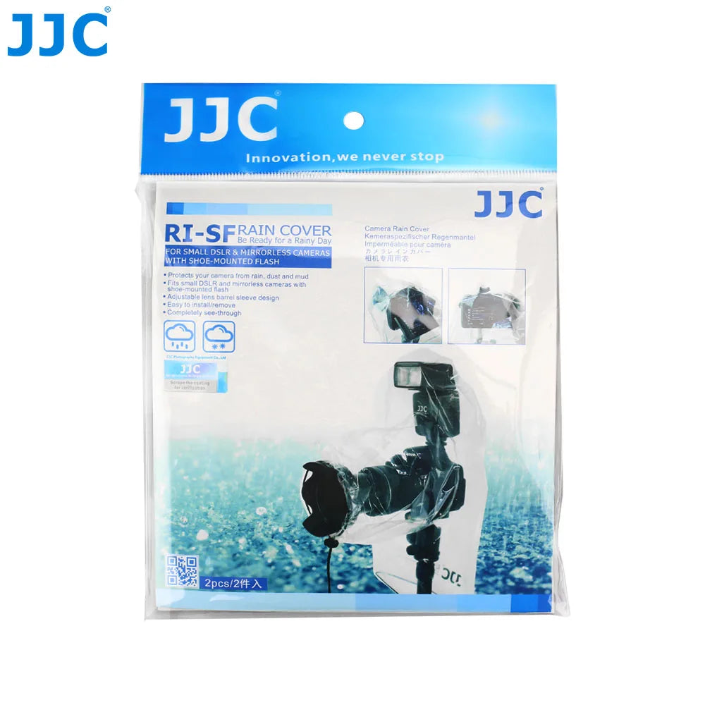 JJC 2 Pcs Camera Rain Cover with Flash Cover