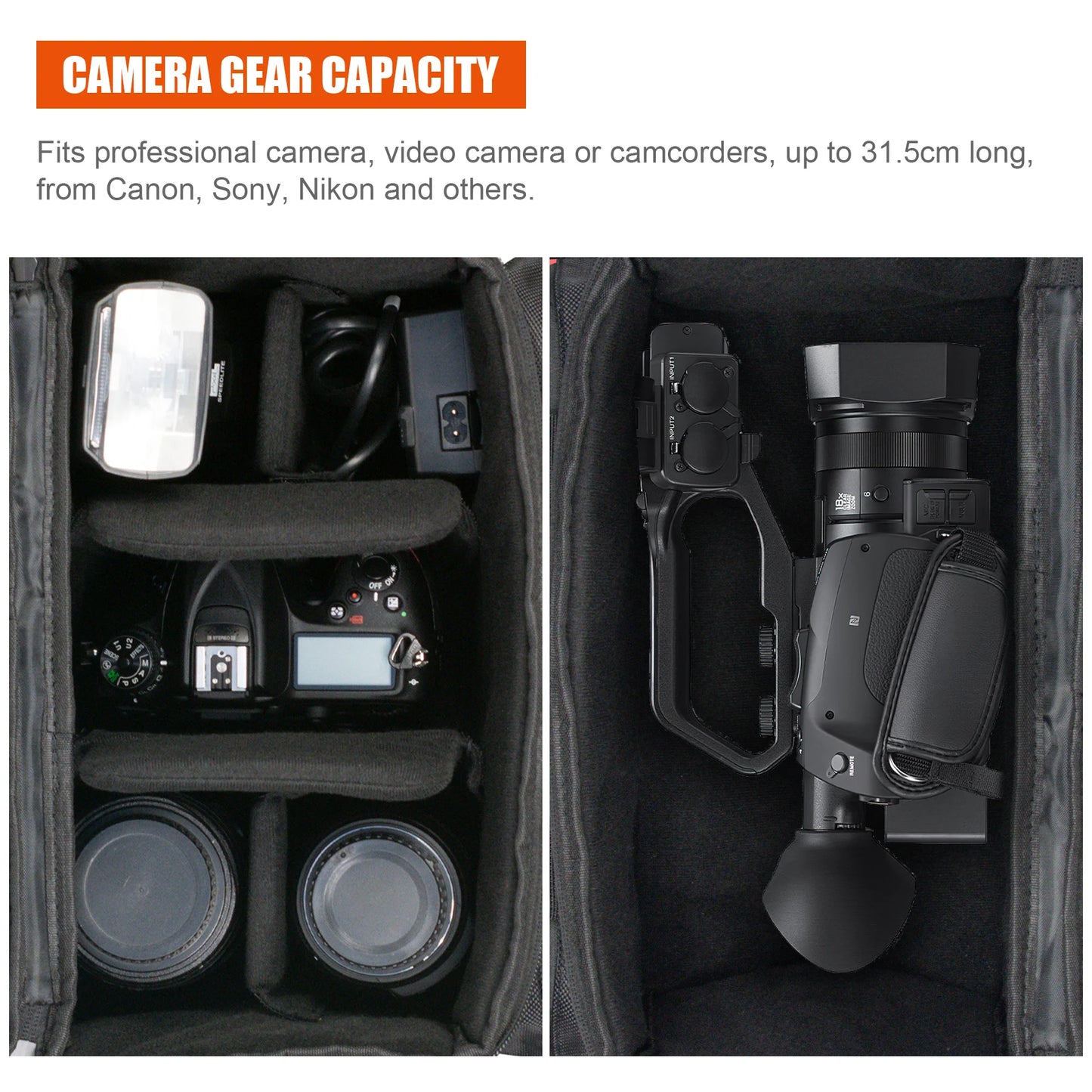 Fosoto Large Capacity Photography Camera Bag